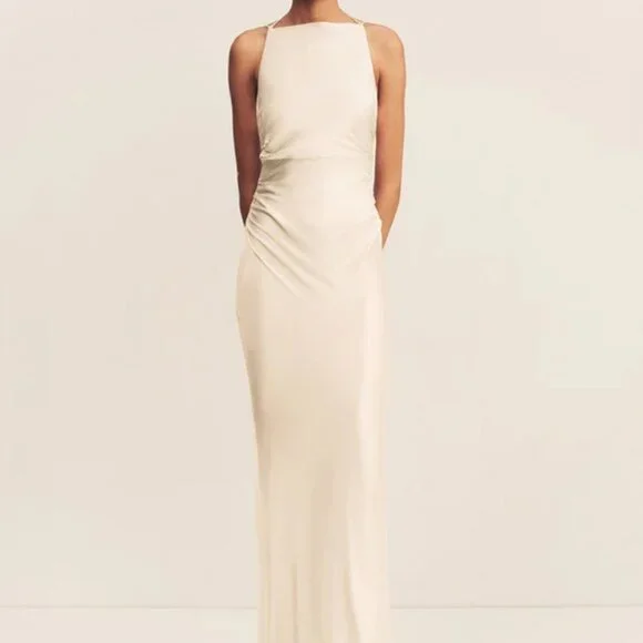 chinese dress ladies La Lune High Neck Maxi Dress | Cream | Dresses main image 0